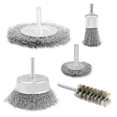 Afbeelding van Tekenewbse Draadborstelset, 5 delig, voor boormachine, ronde schacht, 6 mm draadborstels, accuschroevendraaier, draadborstel, metalen borstel, elektrisch schuuropzetstuk, stalen borstels