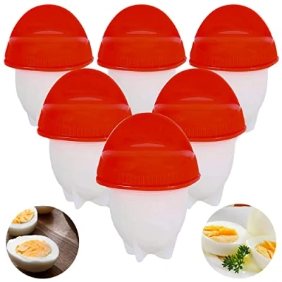 Afbeelding van Retoo eierkoker voor 6 eieren zonder schaal, anti aanbakwerking keukeneieren, kooktoestel, accessoires snelle ei shaper, omelet, Easy Eggs