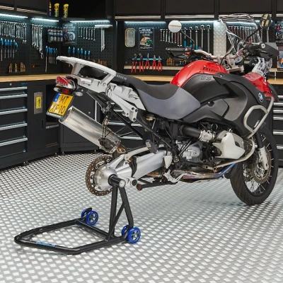 Afbeelding van Datona Extra Sterke Paddockstand Enkelzijdige Ophanging BMW Rood
