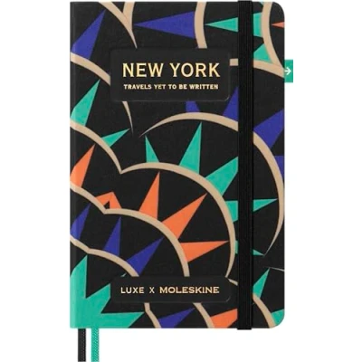 Afbeelding van Moleskine Luxe New York City Notitieboek, notitieboek met reisinhoud, harde kaft in stof en sluiting elastiek, zakformaat 9 x 14 cm