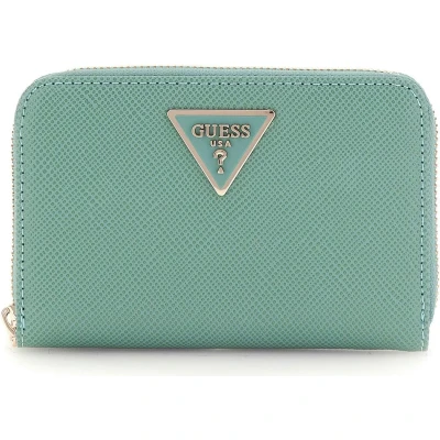 Afbeelding van Guess Laurel Medium ZIP Around Portemonnee, Dames, Maat: One Size, Teal