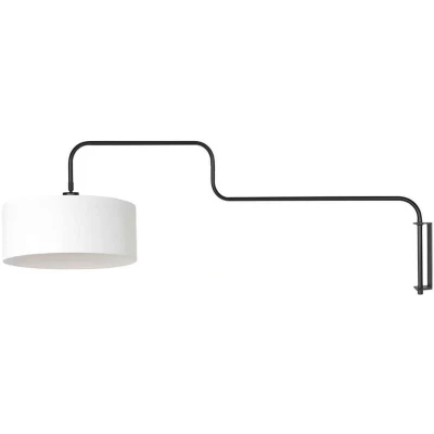 Afbeelding van Steinhauer Wandlamp Bloeba zwart met kap wit 4175ZW