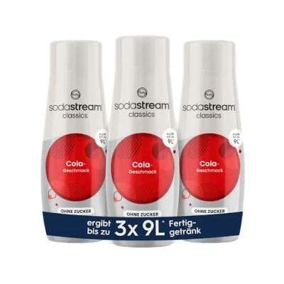 Afbeelding van SodaStream siroop 3 x cola + sinaasappel zonder suiker, 1 fles geeft 9 liter kant en klare drank, binnen enkele seconden bereid altijd vers, 440 ml