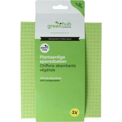 Afbeelding van Greenhub Sponsdoeken plantaardig 3 stuks
