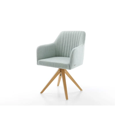 Afbeelding van Draaistoel Greg Flex houten frame hoekig stripes mint 180 draaibaar