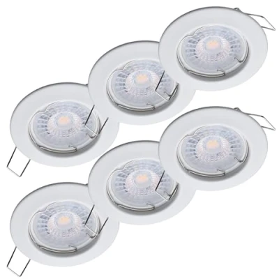 Afbeelding van Oktaplex lighting Set van 6 LED inbouwspots Sedan met module 4,8W 3000K 230V 380lm warm wit 110 spot gatgrootte 60mm