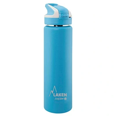 Afbeelding van Laken herbruikbare thermische fles top van roestvrij staal met automatische dop en veiligheidssluiting, 750 ml, lichtblauw
