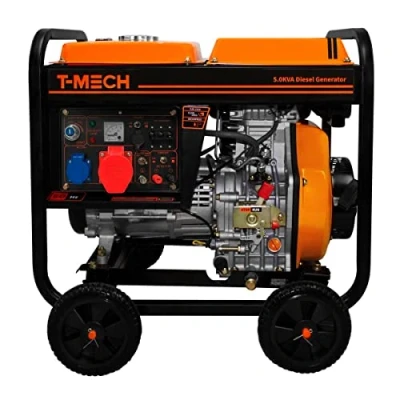 Afbeelding van T Mech Draagbare Diesel Stroomgenerator Noodstroom 5.7kVA 10pk Open Frame Heavy Duty 12.5 liter tankinhoud