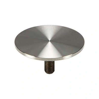 Afbeelding van Gedotec Glasplaatadapter roestvrij staal glas montageplaat met M10 schroefdraad voor tafelpoten en 60 mm H10752 mat geborsteld 1 stuk design tafelbladbevestiging rond