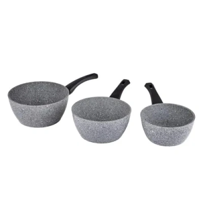 Afbeelding van Karaca Gris Biogranit 3 delige sauspan, 16 cm melkkan, 18 20 grijs