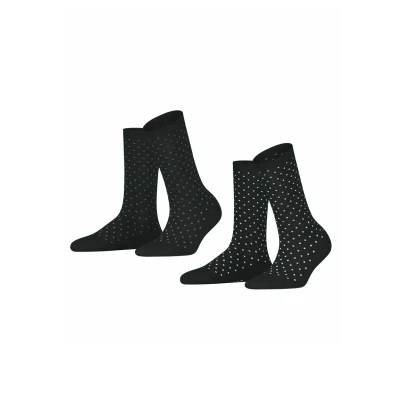 Afbeelding van Esprit FINE DOT 2PACK WITH Pattern Sokken, Dames, Maat: 35 38, Black