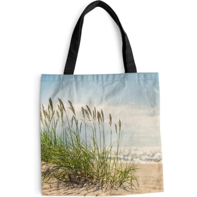 Afbeelding van MuchoWow® Schoudertas Strandtas Big Shopper Boodschappentas Grassprieten in de duinen 40x40 cm Katoenen tas