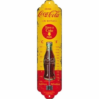 Afbeelding van TFA Dostmann NOSTALGIC ART Coca Cola Thermometer Geel, Rood