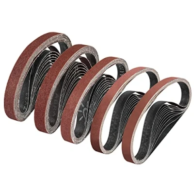 Afbeelding van Sruhrak Schuurband 20 x 520 mm, schuurbandenset elk 5 korrel 60/80/120/240/400 voor bandschuurmachine, slijpmachine, het beste hout en kleur (25 stuks)
