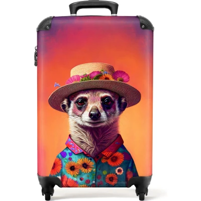 Afbeelding van NoBoringSuitcases.com® Kinder koffer meerkat Trolley kinderen 55x35x25
