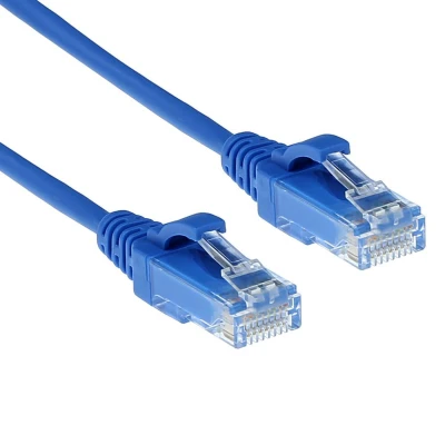 Afbeelding van Netwerkkabel Cat6 U/UTP 0.25 meter (100% koper, LSZH, Slimline, Blauw)
