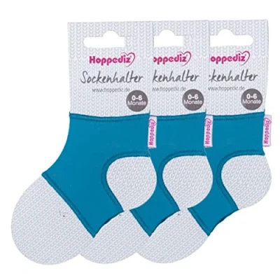Afbeelding van Hoppediz Unisex baby sokkenhouder (3 stuks), petrol, one size