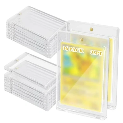 Afbeelding van 16 Magnetische Kaarthouder voor Trading Cards Sleeve, 35PT Kaarthouder, UV beschermende Card Sleeves met magneet, geschikt MTG kaarten, standaardkaarten, UV, sportkaarten, ho