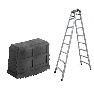 Afbeelding van Set van 2 universele rubberen voeten, reservevoeten voor trappen, laddervoet, multifunctionele ladder, zwart