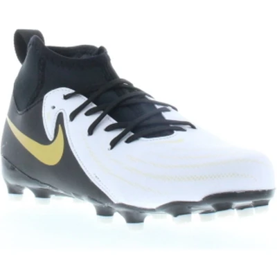 Afbeelding van Nike Performance JR Phantom LUNA II Academy FG/MG Unisex Voetbalschoenen met kunststof noppen voor kinderen, Maat: 36, White/black/metallic gold coin