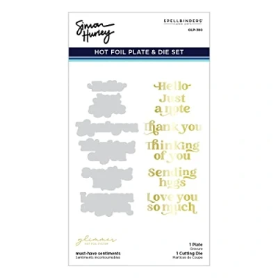 Afbeelding van Spellbinders Must Have Sentiments Glimmer Hot Foil Plate &amp; Die Set (GLP 380)