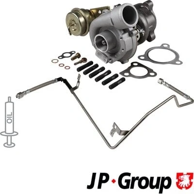 Afbeelding van JP GROUP 1117801810 Turbocharger Uitlaatgasturbo incl. Magnetische koppeling, Met olietoevoerleiding