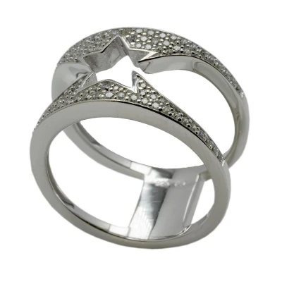 Afbeelding van Ring zilver maat 18.5 Zirconia Ster Verlinden juwelier
