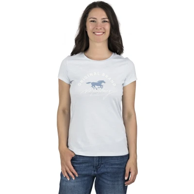 Afbeelding van Mustang Alexia C LOGO Tshirt print hellblau, Dames, Maat: Medium, Hellblau