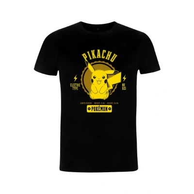 Afbeelding van Henry Tiger POKÉMON Collegiate Pikachu Tshirt print, Heren, Maat: XXL, Black