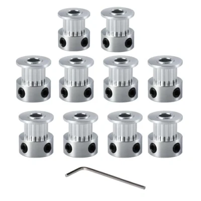 Afbeelding van Super Print GT2 Pulley Katrol 20 Teeth Tanden 5mm Bore Width 6mm Aluminum 20T Wheel for Timing Belt 3D Printer,CNC (10pcs)