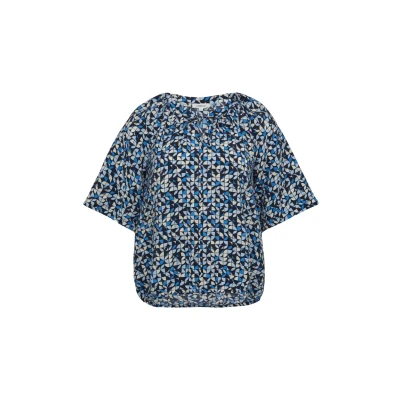 Afbeelding van s.Oliver Strukturierte MIT Halbarm Blouse, Dames, Maat: 38, Navy