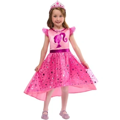 Afbeelding van Rubies Officiële Barbie verkleedset kinderkostuum, kinderverkleedkleding, maat leeftijd 4 6 jaar