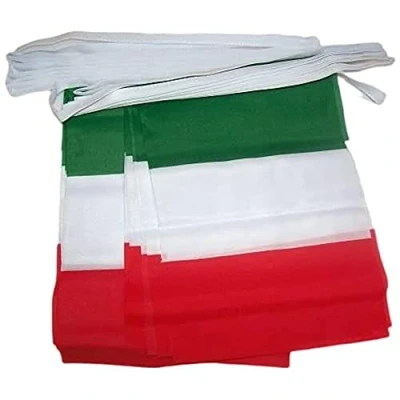 Afbeelding van Italië 4 meter BUNTING Vlag 20 vlaggen 6&#039;&#039; x 4&#039;&#039; Italiaanse STRING 10 15 cm AZ FLAG