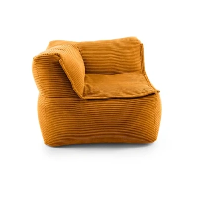 Afbeelding van Lumaland Modulair hoekdeel rechts corduroy rij indoor zitzak met zachte structuur, ideale bankmodules &amp; voor de poef Bean Bag vulling woonkamer Co. 81 x 70 cm