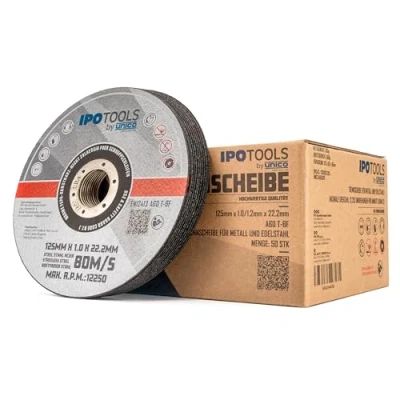 Afbeelding van Ipotools Slijpschijven, voor metaal, doorslijpschijven, 125 x 1,0 mm, flexibele schijven, boring: 22,23 slijpmachines of haakse slijper, 50 stuks