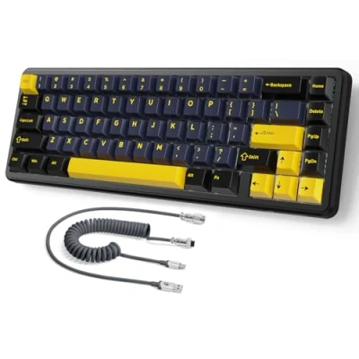 Afbeelding van MAMBASNAKE ATTACK SHARK X65 HE Rapid Trigger toetsenbord, 0,01 mm RT nauwkeurigheid, 8KHz, 60% Bedraad Magnetic Switch Gamingtoetsenbord met 8 KHz Kabel, Instelbare Bediening, Snap Tap, Starry Black