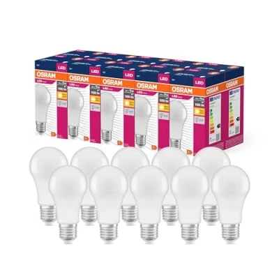 Afbeelding van OSRAM LED STAR VALUE KLASSISK A75 LAMP til E27 stik, pæreform, fre, 1055 lumen, varm hvid (2700K), udskiftning konventionelle 75W pærer, ikke dæmpbar, 10 pakke