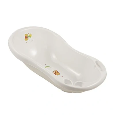Afbeelding van keeeper Disney Winnie de Poeh Ergonomisch babybad met afvoerplug, badje voor baby&#039;s, vanaf 0 tot 12 maanden, 84 x 49 29 cm, Maria, wit