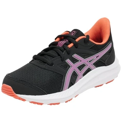 Afbeelding van Asics JOLT 4 GS Unisex Hardloopschoenen voor op de weg kinderen, Maat: 32.5, Black/ube Textiel/ synthetisch
