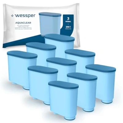 Afbeelding van Wessper Waterfilter compatibel met Philips AquaClean CA6903/10 CA6903/22 CA6903 kalkfilter, Aqua Clean filterpatroon voor Saeco en volautomatische espressomachines, 9 stuks