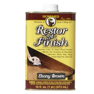 Afbeelding van Howard Restor A Finish Ebony Brown RF8016 Herstel de originele afwerking Verwijder hitte en vlekkenmerken op houten meubilair 473ml