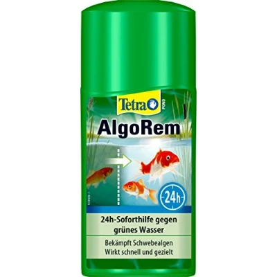 Afbeelding van Tetra Pond AlgoRem 24 uurs directe hulp tegen groen water in de tuinvijver, bestrijdt zwevende algen, 250 ml fles