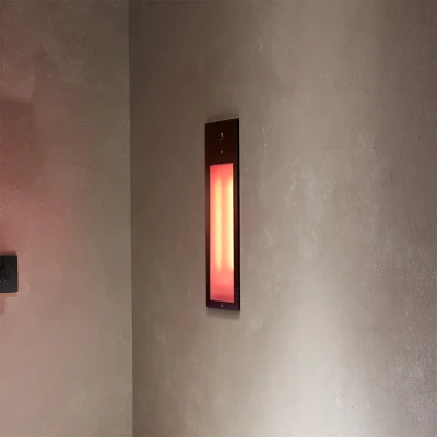 Afbeelding van Sunshower Pure Black infrarood inbouwapparaat 19.9x61.9x10cm half body 1250watt Zwart/aluminium