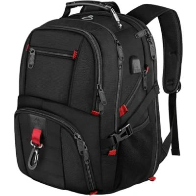 Afbeelding van MATEIN Grote Laptop Rugzak Heren, 17,3 Inch Werktas Reizen Waterbestendig Antidiefstal met USB Opladen Poort, Zakelijke Rugzak, Werk School College Mannen Vrouwen 50L Zwart