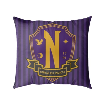 Afbeelding van Wednesday Kussen Nevermore Academy Logo