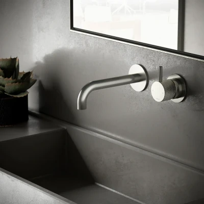 Afbeelding van Hotbath Cobber X inbouw wastafelmengkraan 18cm geborsteld nikkel