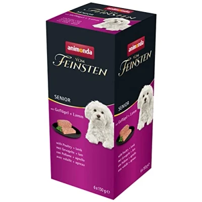 Afbeelding van animonda Vom Feinsten Senior Hondenvoer, natvoer voor oudere honden vanaf 7 jaar, met gevogelte + lam, 6 x 150 g