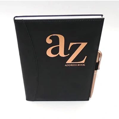 Afbeelding van A tot Z Telefoon A5 Adresboek Index Hard Back Cover met Pen (zwart)