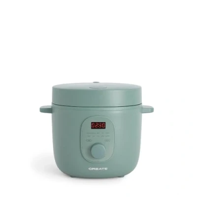Afbeelding van CREATE Elektrische rijstkoker 2 L met stoommandje uitneembare binnenkant houdt warm Sage 400W RICE COOKER STUDIO