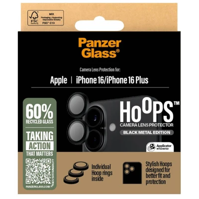 Afbeelding van Panzerglass Hoops Rings Apple iPhone 16/16 Plus Zwart